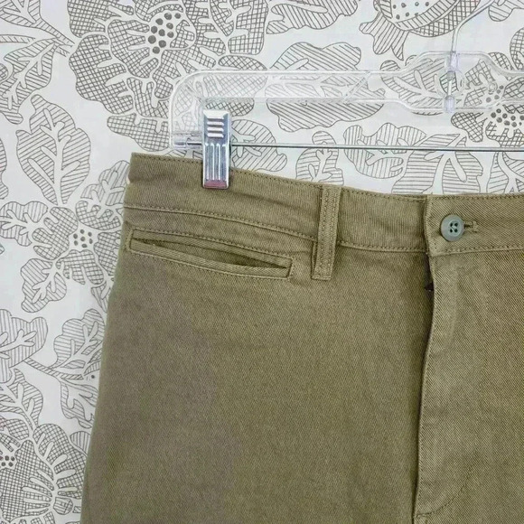 Quince Women's Cropped Wide Leg Khaki Organic Cotton & Spandex Pants Size 31 - Picture 3 of 6